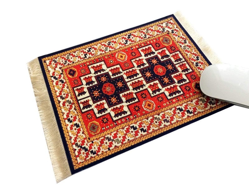 Inusitus Set of 4 Oriental Rug Style Mousepad, Miniature Carpet Computer Mouse Pad, Rectangular, Non-Slip, Elegant Office Accessories - Image 4